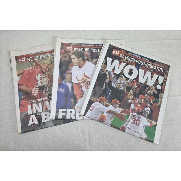 3 St. Louis Post-Dispatch 2011 Cardinals Newspapers – NL Champs & World Series - Picture 3 of 16